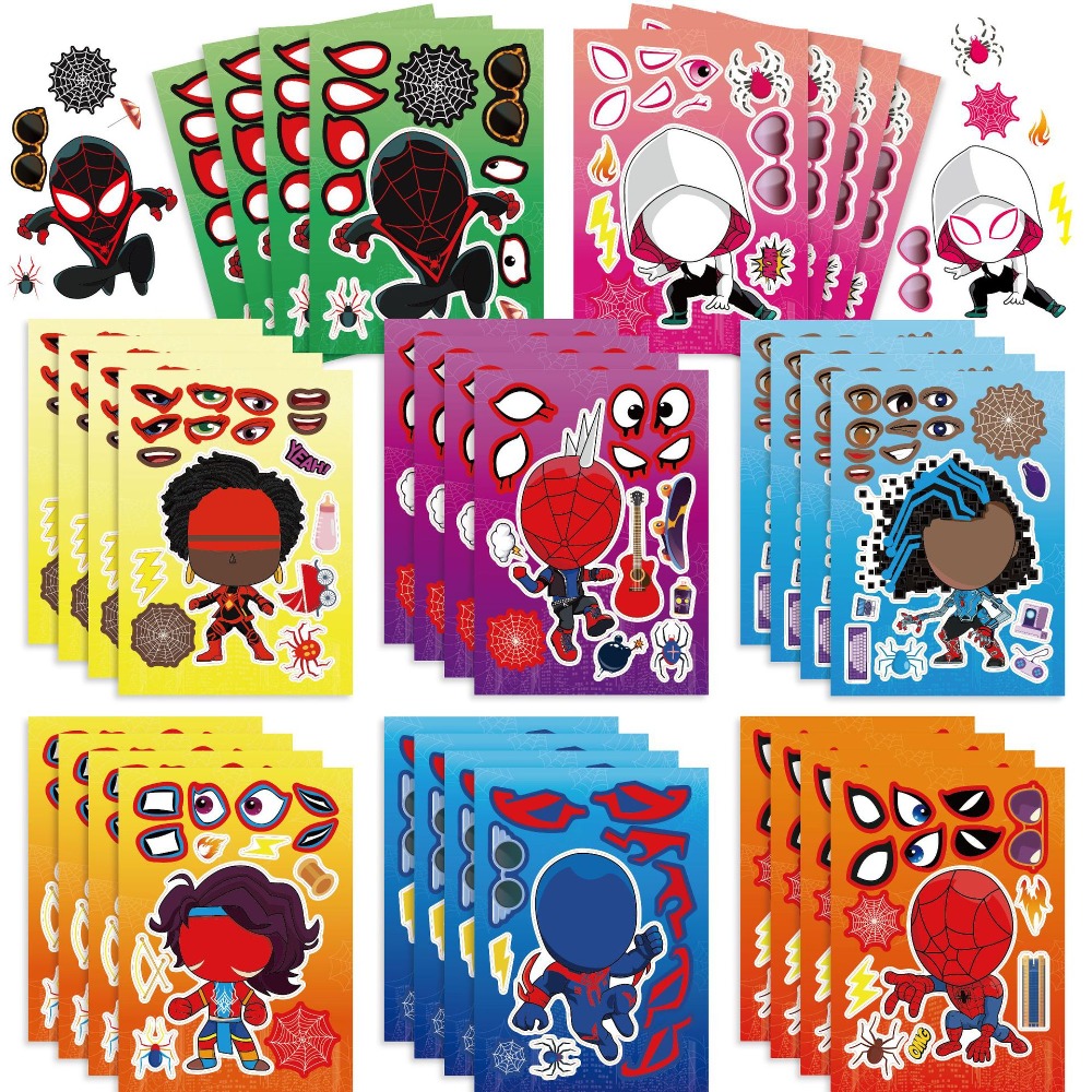 Kids Toys Supplier - 8/24 Stück Spider-Man Puzzle-Aufkleber für Jungen,