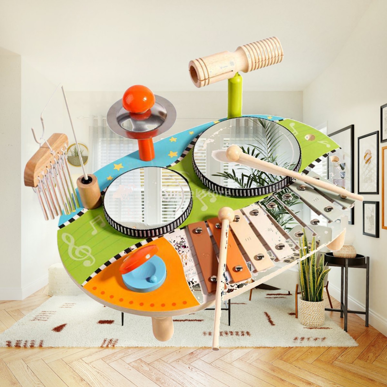 Kids Toys Xylophone - Xylophon-Schlagzeug-Set, Lern- und Bildungsspielzeug, vielfältiges Holz-Percussion-Spielzeug