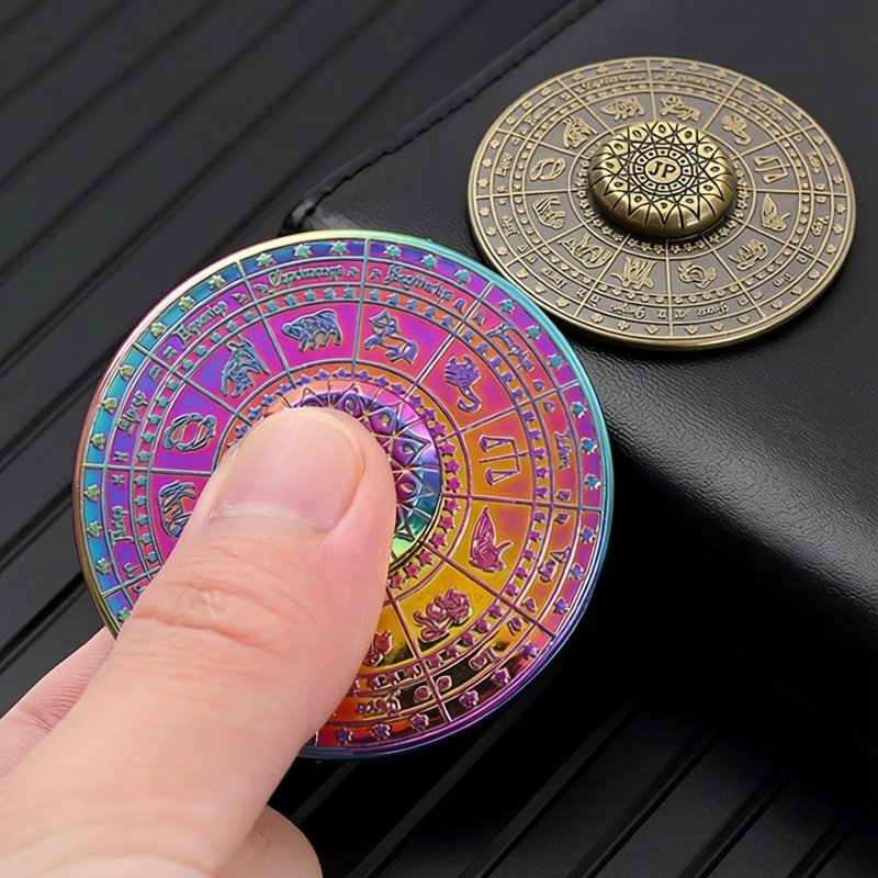 Kids Toys Unique - Sternbild-Muster Metall-Fingerspinner EDC-Gadget ADHS Angst Stressabbau